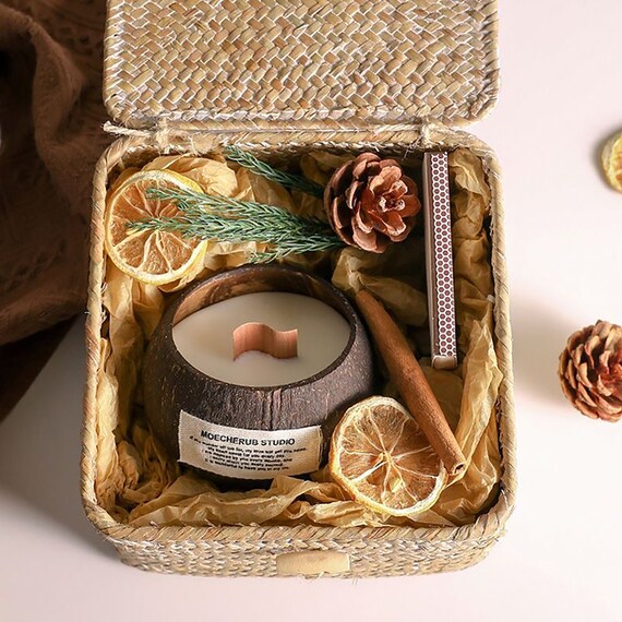 Scented Candles Jar Set Basket