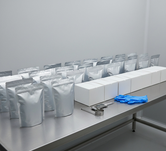 Secure and compliant food packaging arranged for quality control, highlighting regulatory-driven packaging standards